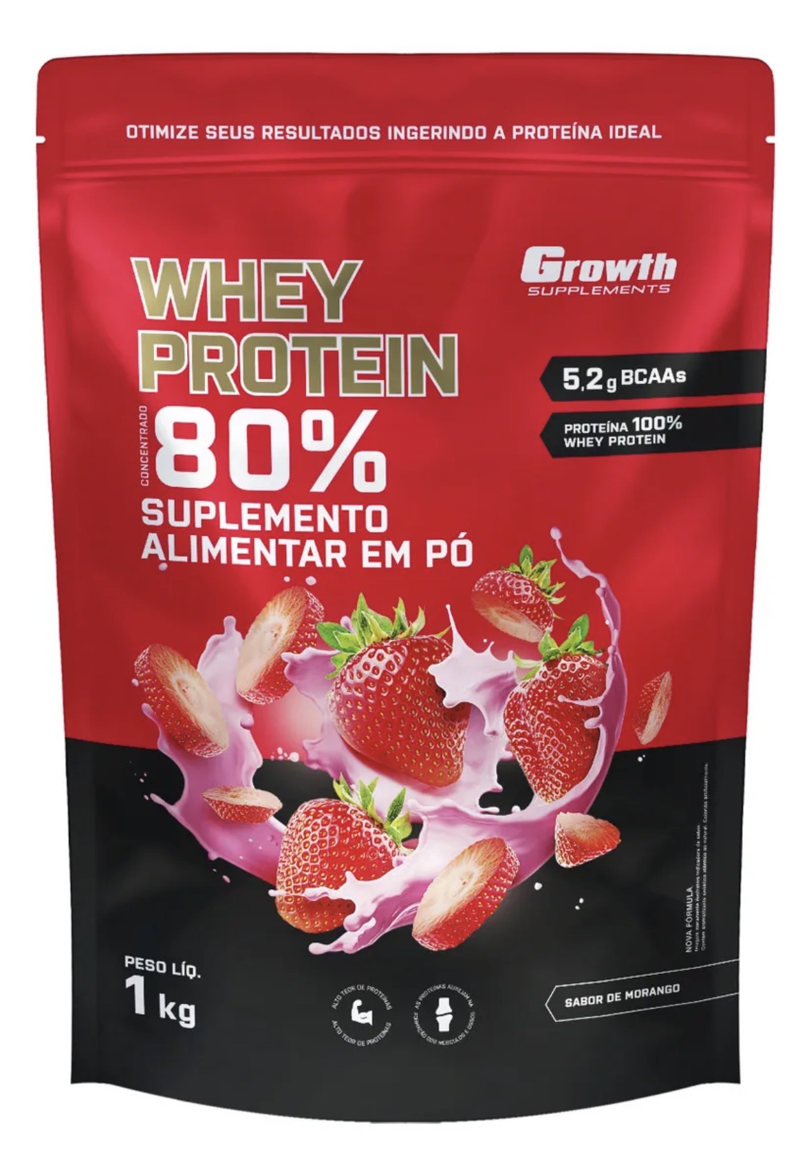 Whey Growth 1Kg - Morango